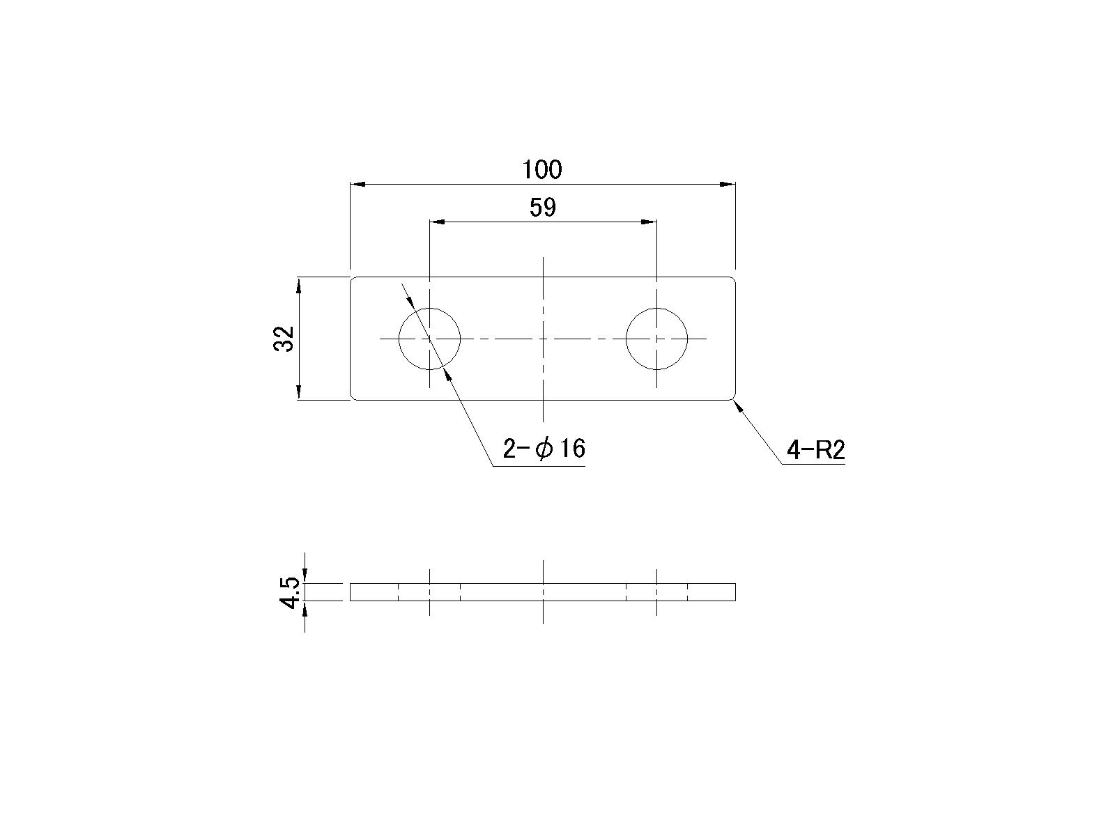 Uボルトフック 14mm曲用座金