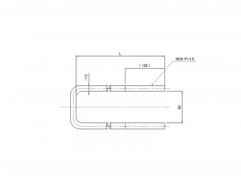 底盘U型螺栓，适用于4 t L = 300 mm（包括4个螺母）