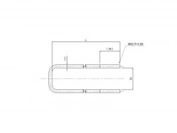 底盘U用于螺栓2 t L = 300 mm（包括4个螺母）