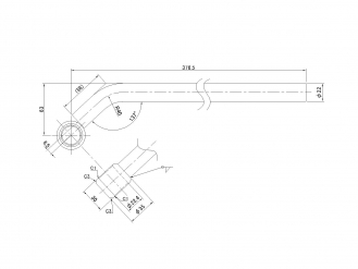 手動式 丸棒アーム 4V-φ22 L=400 (53359-A3)