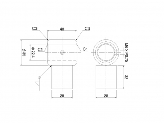 手動式 メタル 5V-φ22 グリスニップル無 (54908-A4)