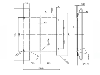 Stainless steel mudguard stay / steady rest with frame for 4t