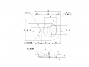 フロアーフック ツバ付型 大型用