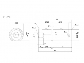 Dump super hinge Press type King pin (with roll pin and washer)