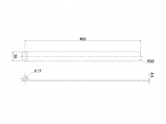 ステーキ蝶番 12.7×450mm (4.5×38)