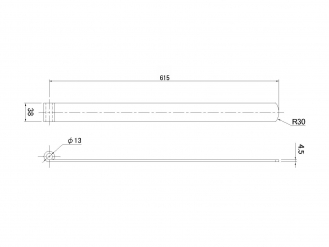 ステーキ蝶番 12.7×600mm (4.5×38)