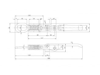 新型エビ金ハンドル 小 L=280mm 鍛造ハンドル