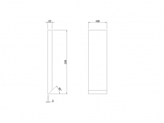Aori rear prism insertion pillar material (22t x 100 x 350mm)
