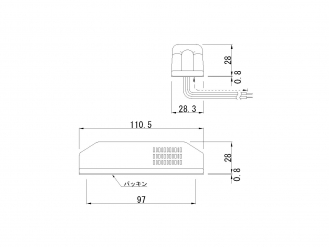 ポラーグ LED車高灯 2556W(パッキン付) 24V ホワイトECE