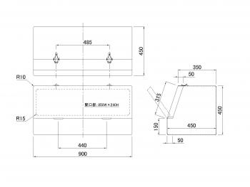 FRP工具箱 900×450×450mm 黒 C型 新型