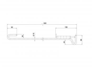 補助アオリ引張棒 L=900