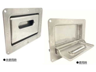 Stainless steel step with built-in flap