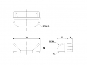 JB アルミサイドバンパー ショートコーナー 70H用
