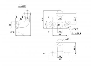 ステンレス製ロープフック S型
