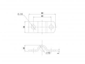 Stainless another item hook (large) for the press metal plate 15mm