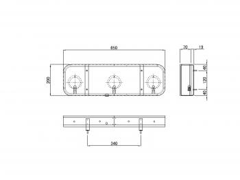 JB signboard light (Andon) light bulb type small (24V10W×3)