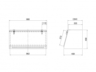 ステンレス工具箱 900×450×450mm HKK-900A SUS304