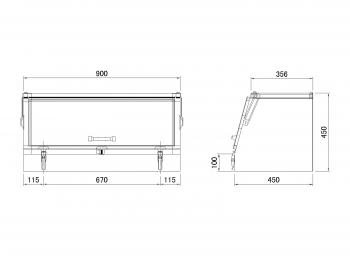 ステンレス工具箱 スライドオープン型 900×450×450mm 中間鋼種