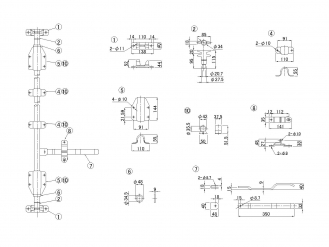 ステンレスハンマーロックBセット φ34用 2本爪(パイプ無)