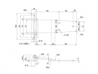 ステンレス 180度バン扉蝶番 サイド用 R