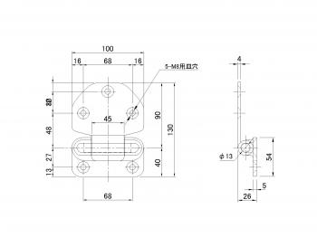 新型ブロック蝶番 ステンレス 中溝