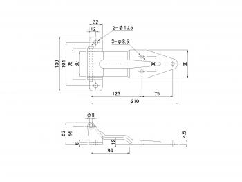 270度バン蝶番 2t、4t用 T12型 L