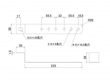ステンレスマーカーステー クランク型 JB-Z-225S SUS430