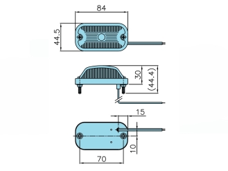 LO-100 LED方形标记，亚克力透镜，蓝色，24V