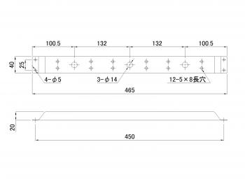 車高灯ステー 3連ストレート RS014･JB406共用