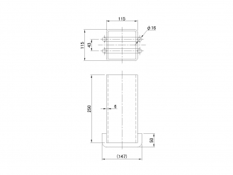 スタンションガイド本体 100×100×250mm 木材運搬用