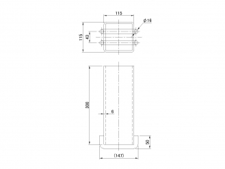 スタンションガイド本体 100×100×300mm 木材運搬用