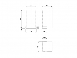 Staircase guide body Staircase type 100 x 100 x 200 mm For transporting steel materials