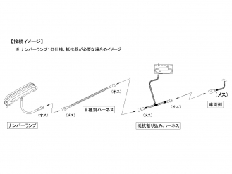 Tycoメタルクラッド LEDナンバーランプ用抵抗器 25W-22Ω 防水コネクタ･アルミステー付 ふそう小型車用