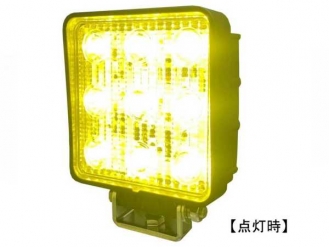 LEDワーキングランプ 角型 LSL-1407YE 黄色 強化ブラケット (12/24/48V共用) 27W