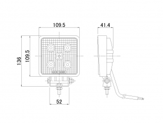 LED工作灯方形LSL-1002BL蓝色安全灯（12/24/48V通用）15W