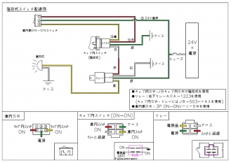 JB キャブ内スイッチ 日野デュトロ(2011年～)用 ON-ON 階段式 JB-5718