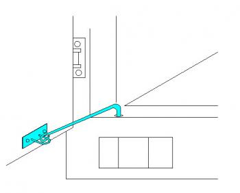 90度ストッパー 丸棒式 本体