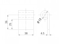 12.7mm (4.5×38) 琴颈的 1 圈铰链 = 25mm