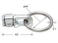 Terminal fitting for airline rail DS - R double - stud fitting (with ring)