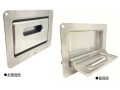 Stainless steel step with built-in flap