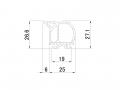 B型 跳ね上げドア用ゴム 2つ山 L=2450