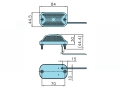 LO-100 LED方形标记，亚克力透镜，蓝色，24V